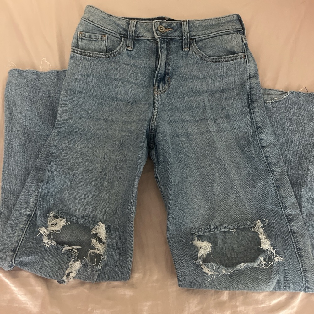 Hollister Blue Boyfriend Distressed Jeans